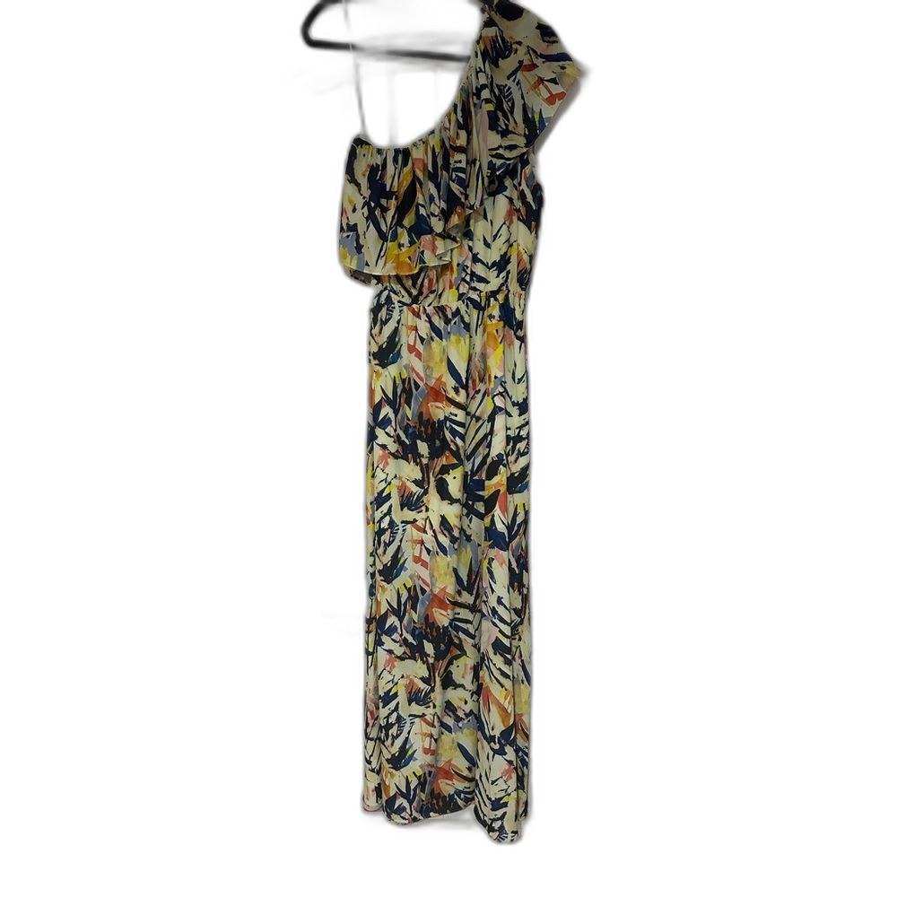 Ruffle one shoulder colorful maxi!